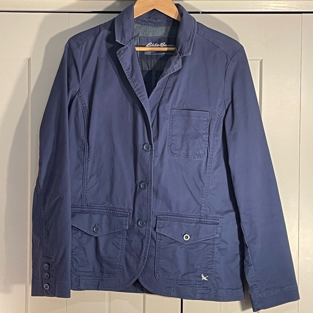 Eddie Bauer Women’s Tall Cotton Indigo Blazer